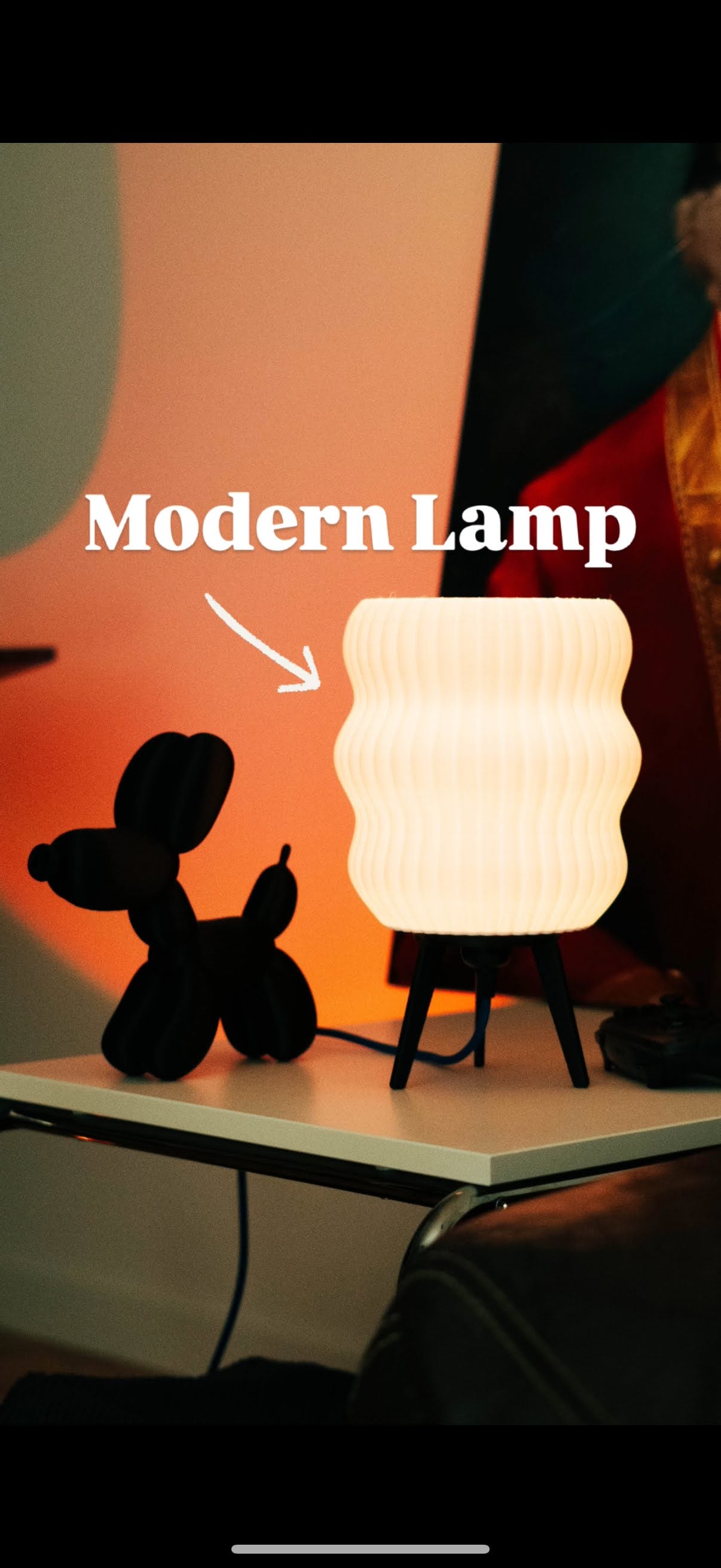 Modern 3D Printed Table Lamp – Minimalist, 2-Piece Design 3d model