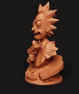Mad Scientist Portal Bust | Rick Sanchez 3D Model | Sci-Fi Fan Art | Multicolor 3d model