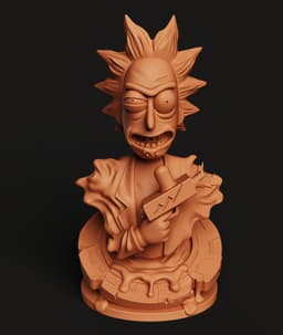 Mad Scientist Portal Bust | Rick Sanchez 3D Model | Sci-Fi Fan Art | Multicolor 3d model