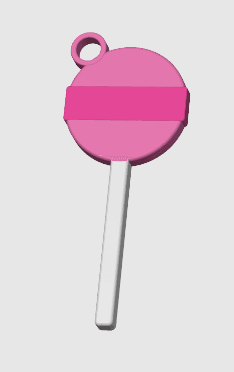 Candy sucker keychain - Print in place 3d model