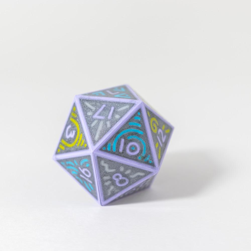Multicolor Folding D20 Dice // 20 Sided Icosahedron Dice 3d model