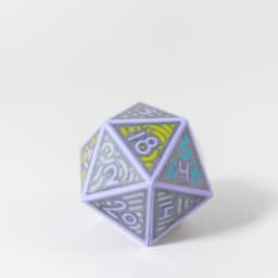 Multicolor Folding D20 Dice // 20 Sided Icosahedron Dice 3d model