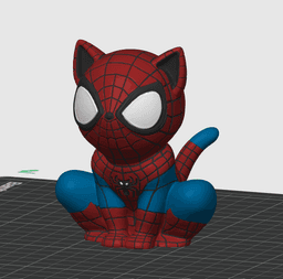 Spider Cat - Spiderman Cosplay Cat Figurine - No Supports 3D Print STL/3MF 3d model