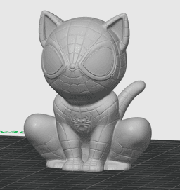 Spider Cat - Spiderman Cosplay Cat Figurine - No Supports 3D Print STL/3MF 3d model