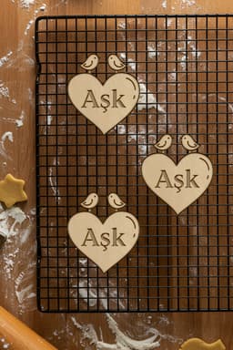 Aşk Cookie Cutter, Biscuit Cutter 3d model