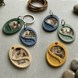 Dad Photo Keychain – Picture Holder Keychain - Father’s Day Gift - 3MF , STL 3d model