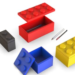 LEGO Organizer Set, 4 pcs Stackable Storage Container, LEGO Block, Modular Shelves, LEGO Brick Boxes 3d model