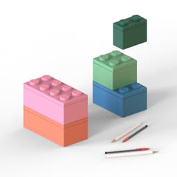 LEGO Organizer Set, 4 pcs Stackable Storage Container, LEGO Block, Modular Shelves, LEGO Brick Boxes 3d model