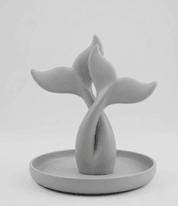 Double Whale Tail Jewelry Holder STL – Ocean Ring Dish & Necklace Stand 3d model