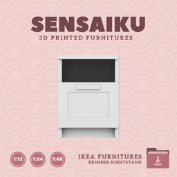 Miniature Replica 02. BRIMNES Nighstand for Miniature Dollhouse IKEA 3D Print (1:12,24,48) 3d model