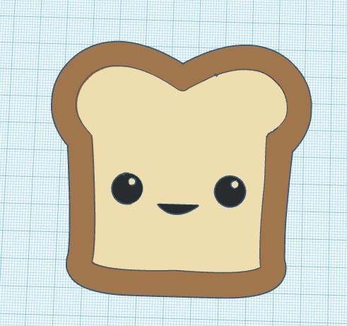 happy little bread  3d model