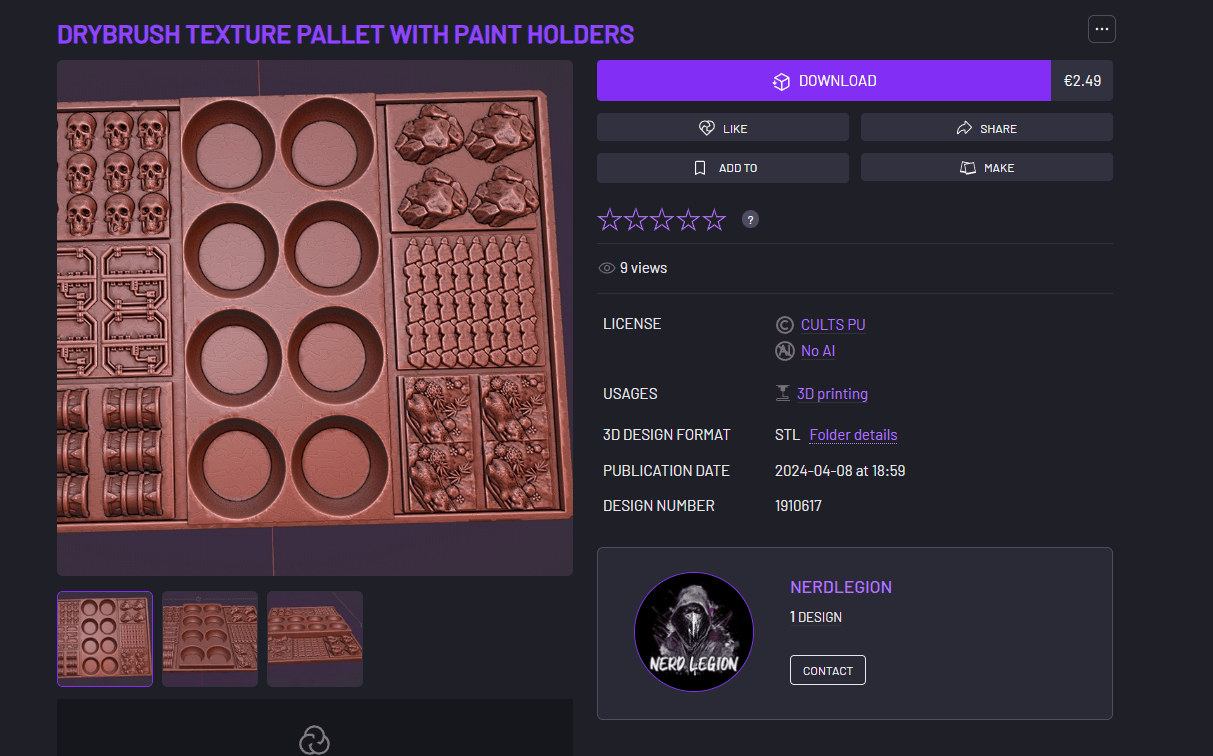 Texture Palette - Painting Accessory 3d model