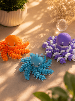 Flexi Fluffy Octopus - Toy / Keychain - FREE 3d model