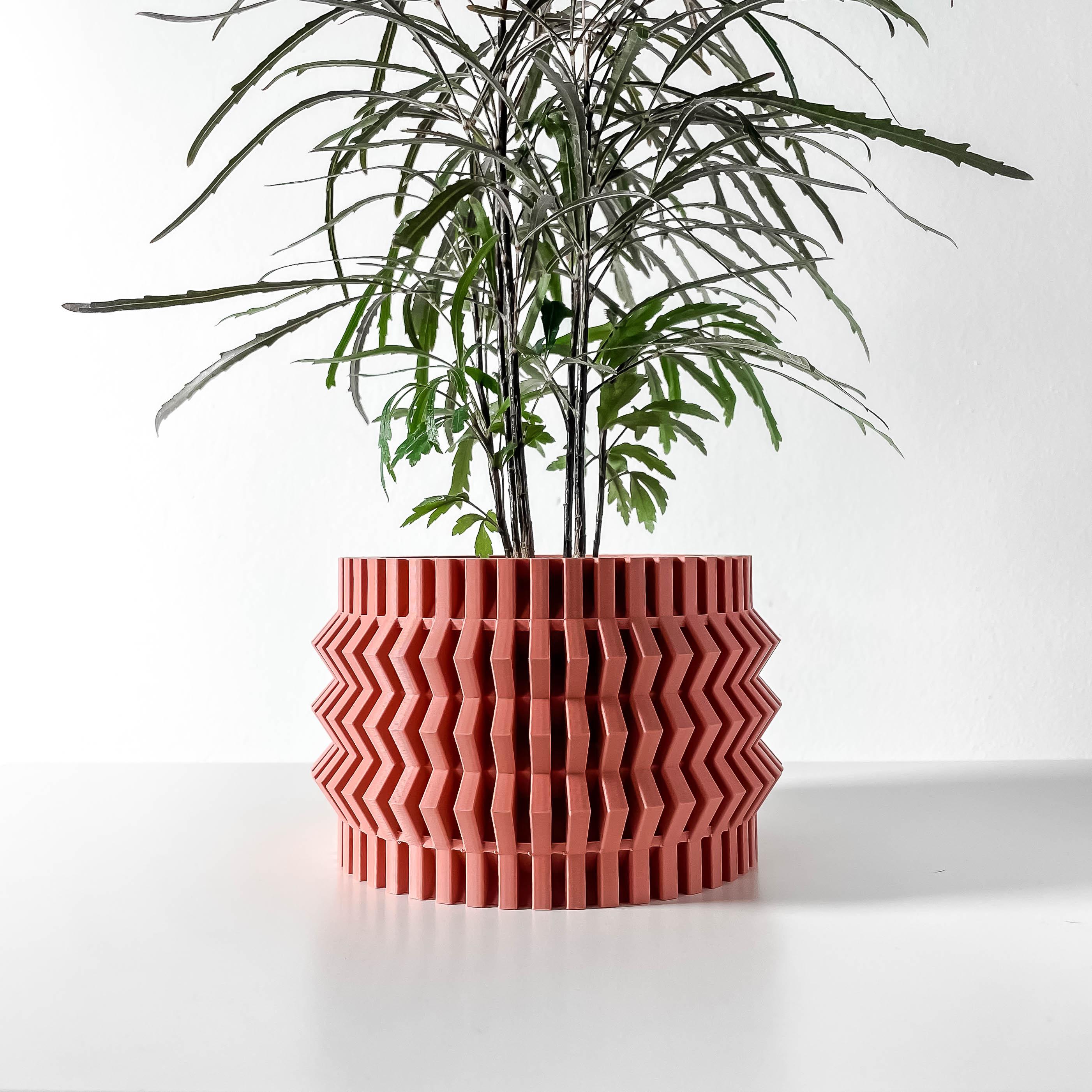 The Alio Planter Pot with Drainage Tray & Stand: Modern and Unique Home Decor for Plants 3d model