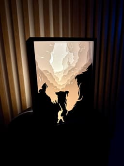 Fantasy Dragon Nightsky Shadow Box 3d Lamp 3d model