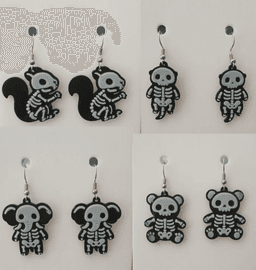 Skeleton Animals Bundle 4 pack (No AMS Needed) stl/3mf for swaps 3d model