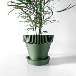 The Nari Planter Pot with Drainage Tray: Modern and Unique Home Decor for Plants and Succulents 3d model