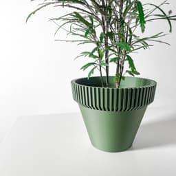 The Nari Planter Pot with Drainage Tray: Modern and Unique Home Decor for Plants and Succulents 3d model