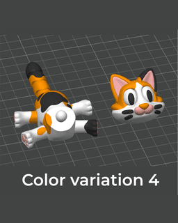 Purry - Cute Flexi Cat with Bonus Box! 3d model