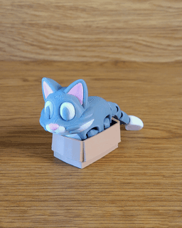Purry - Cute Flexi Cat with Bonus Box! 3d model