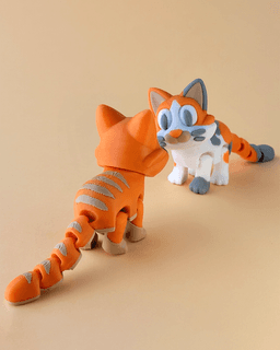 Purry - Cute Flexi Cat with Bonus Box! 3d model