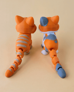 Purry - Cute Flexi Cat with Bonus Box! 3d model