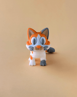Purry - Cute Flexi Cat with Bonus Box! 3d model