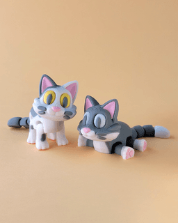 Purry - Cute Flexi Cat with Bonus Box! 3d model