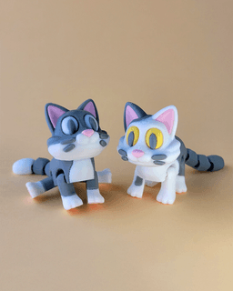 Purry - Cute Flexi Cat with Bonus Box! 3d model