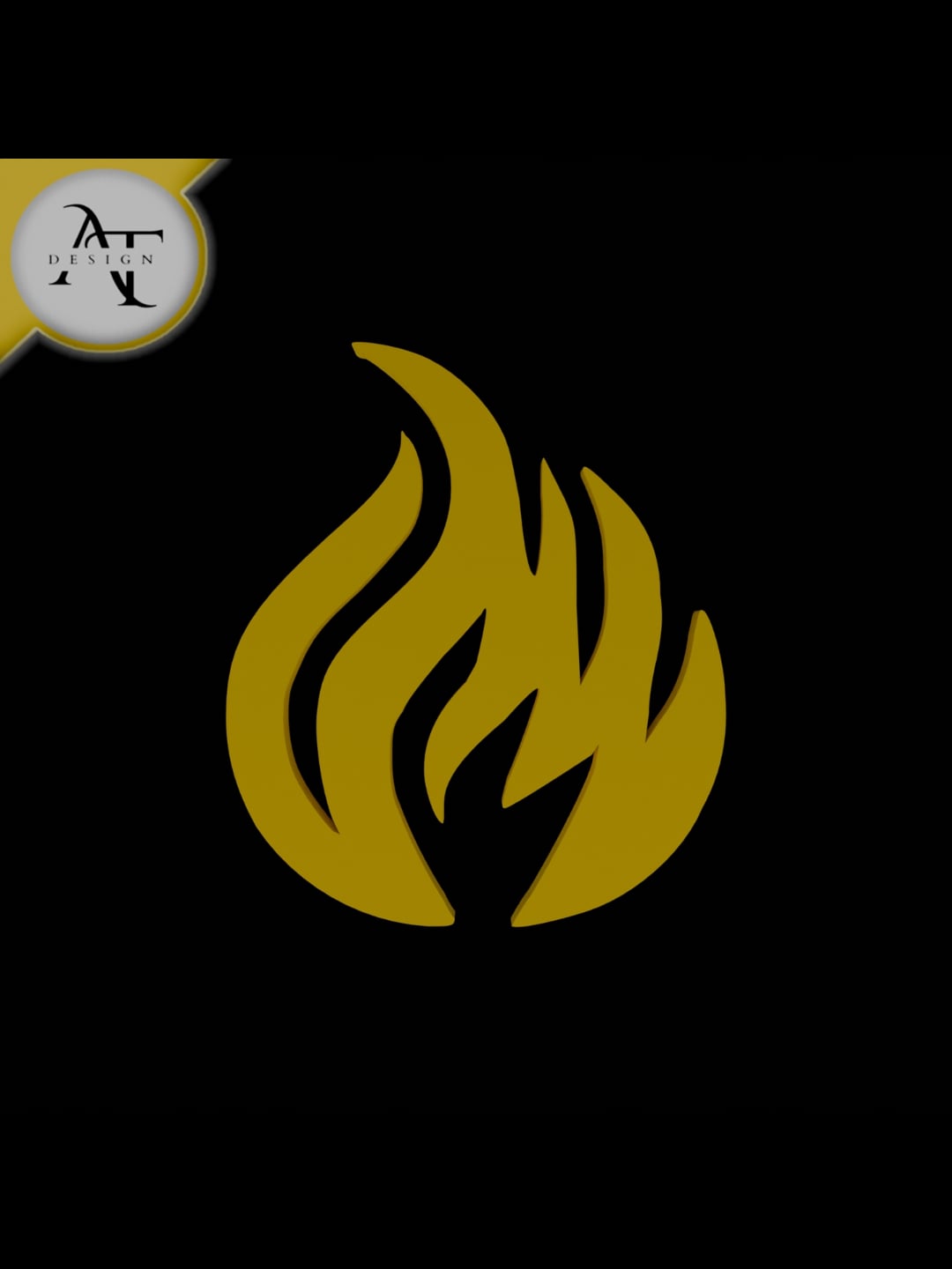 Simple Flame Symbol - 2D Art 3d model