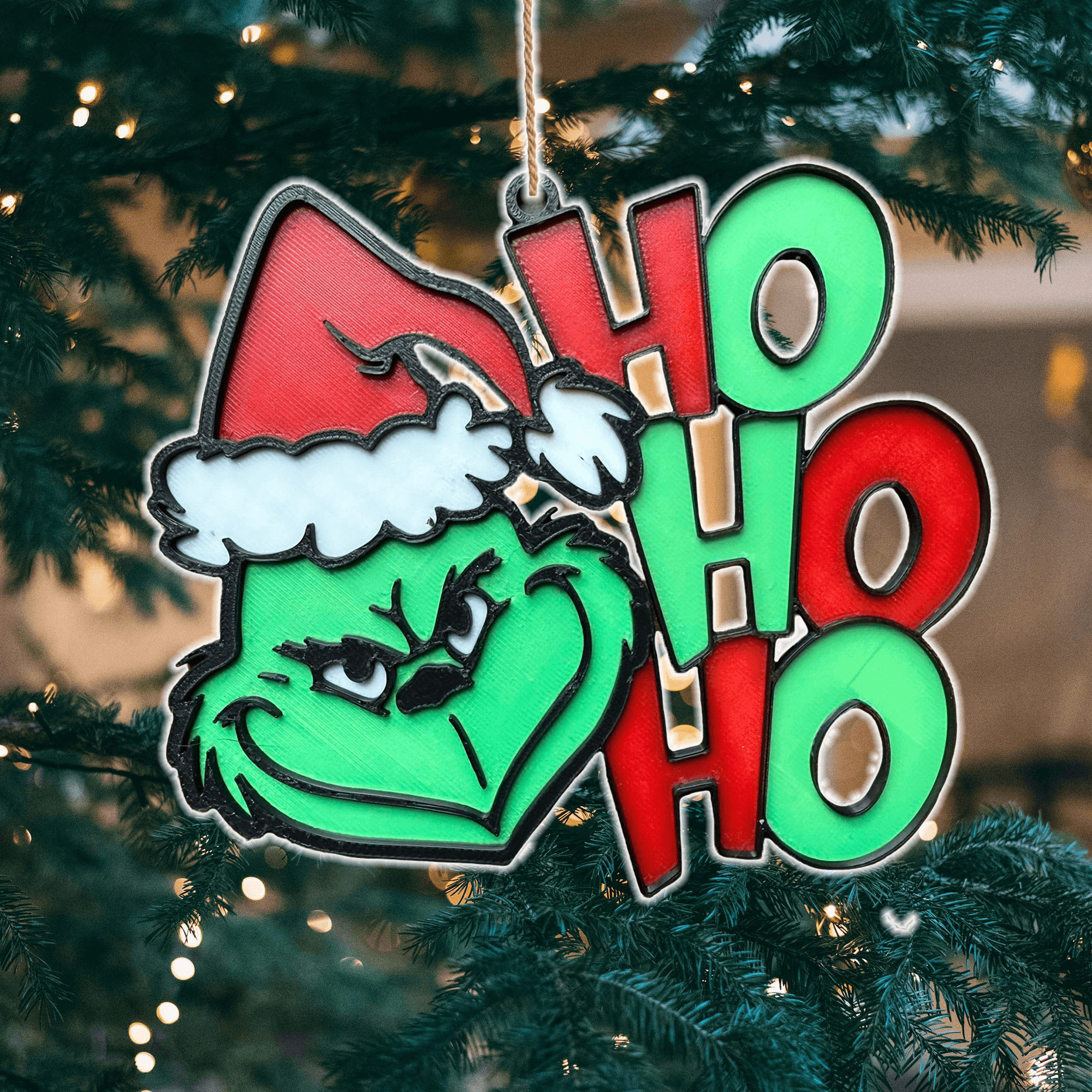 Christmas The Grinch Ho Ho Ho Tree Ornament 3d model
