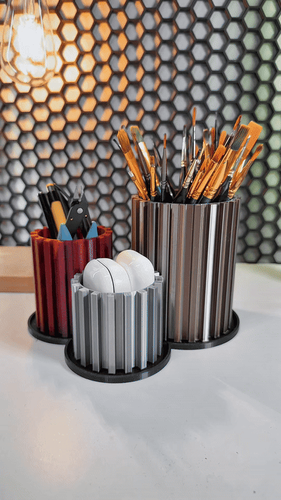 Spinning Gears Desk Organizer 3d model