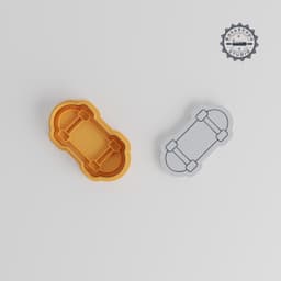Skateboard Shape Cutter & Stamp Set, Perfect for Cookies & Fondant, 3 Sizes, 6 Pieces, Sports & Skateboarding Design PRODUCT_594 3d model