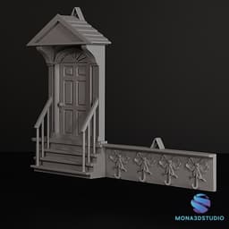 Wooden House Entryway Wall Key Holder - Commercial License 3d model