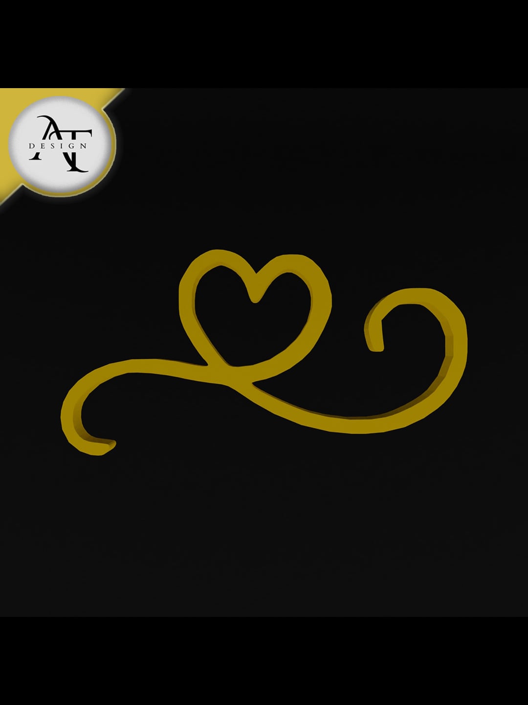 Simple Heart Symbol - 2D Art 3d model