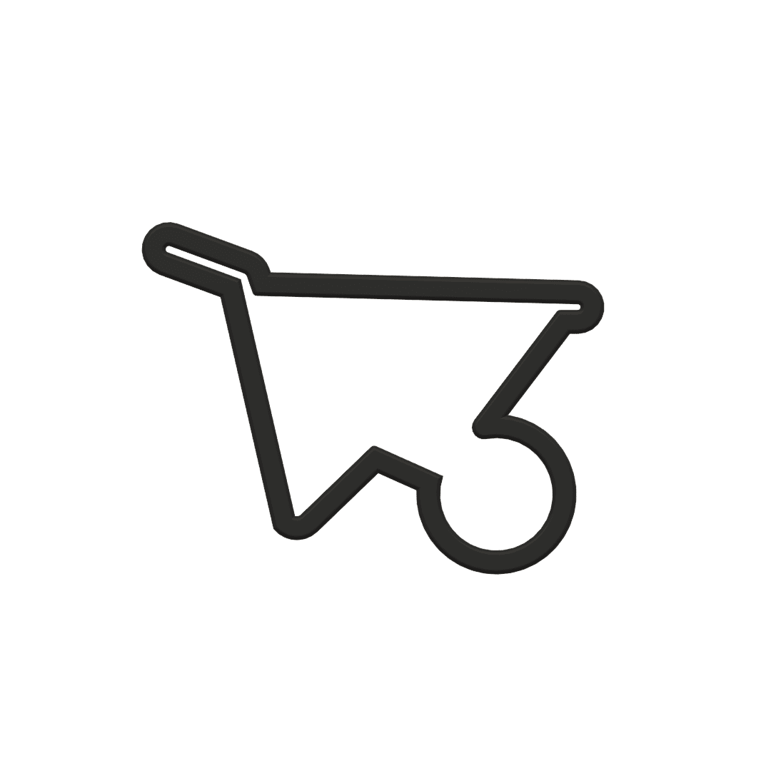 Wheelbarrow Cookie Cutter STL File - 4 inches 3d model