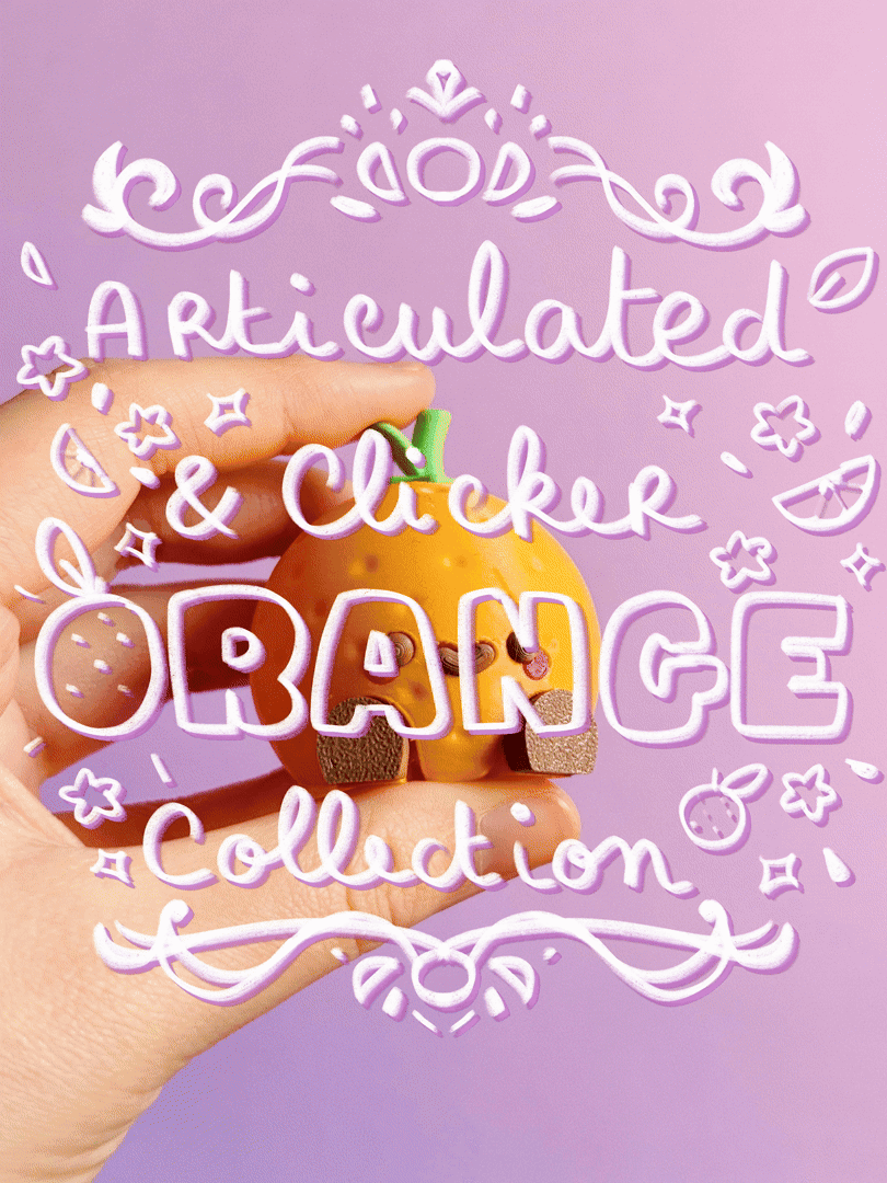 Cute Articulated & Clicker Orange | No AMS | Print-in-place | Support-free 3d model