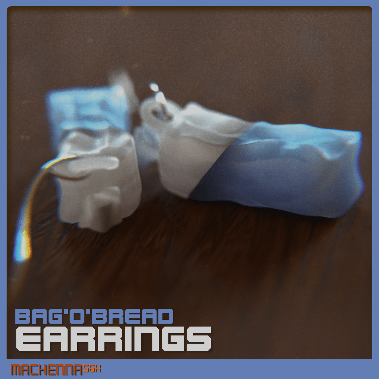 Miniature Bag'O'Bread Earrings 3d model