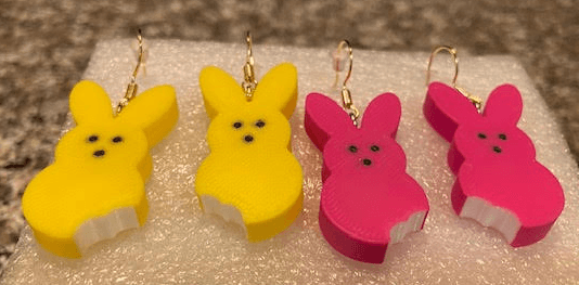 Earrings Bunny Peeps 3d model