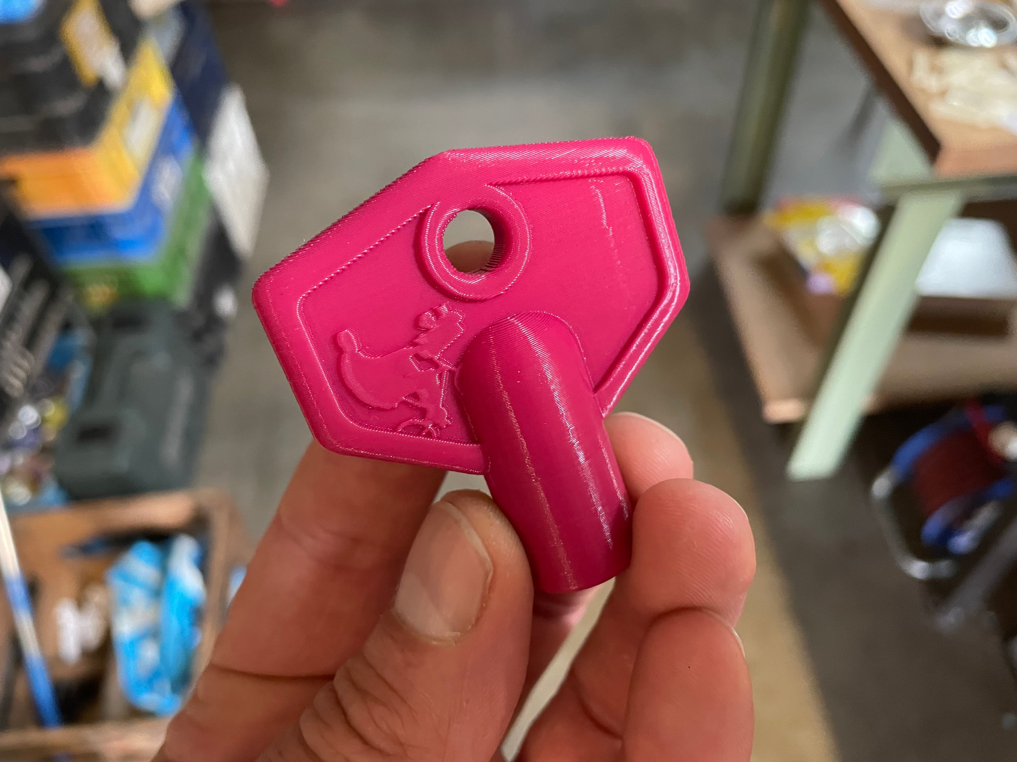 Panel Key 8mm Square Female - printed in Das Filament magenta PLA - 3d model