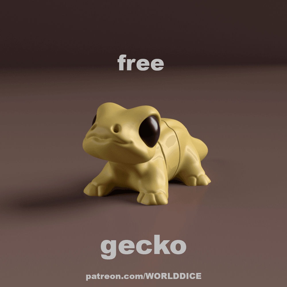 Articulated gecko free 3d model