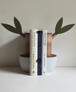 Yucca, Bookends set with book marks and storage compartments. 3d model