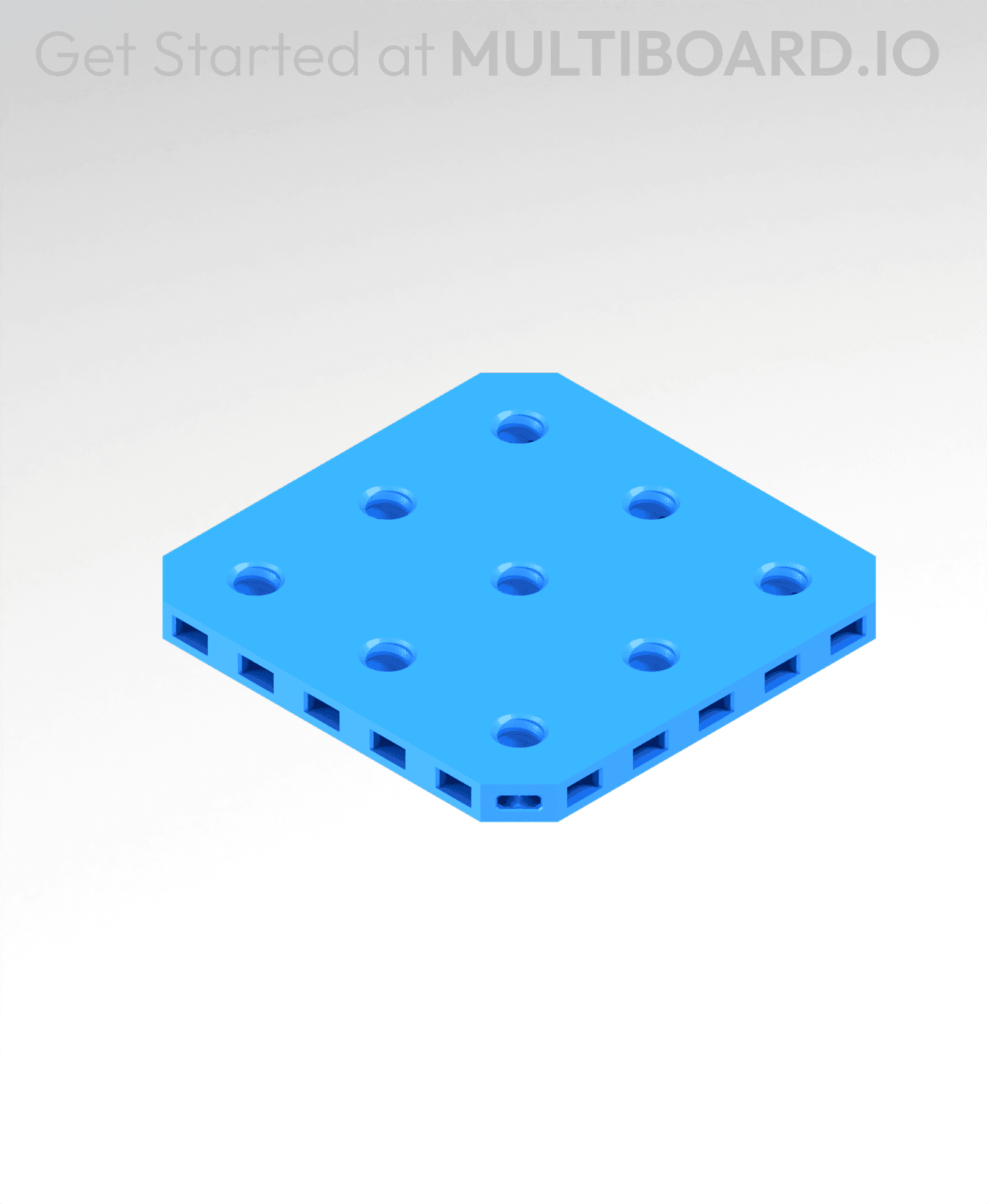 3x3 MU - Small Thread Offset MU - MultiBoard Plate 3d model