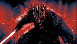 Fan art depictions of the sith Darth Maul - Aggression is Key - Wall art with hueforge 3d model