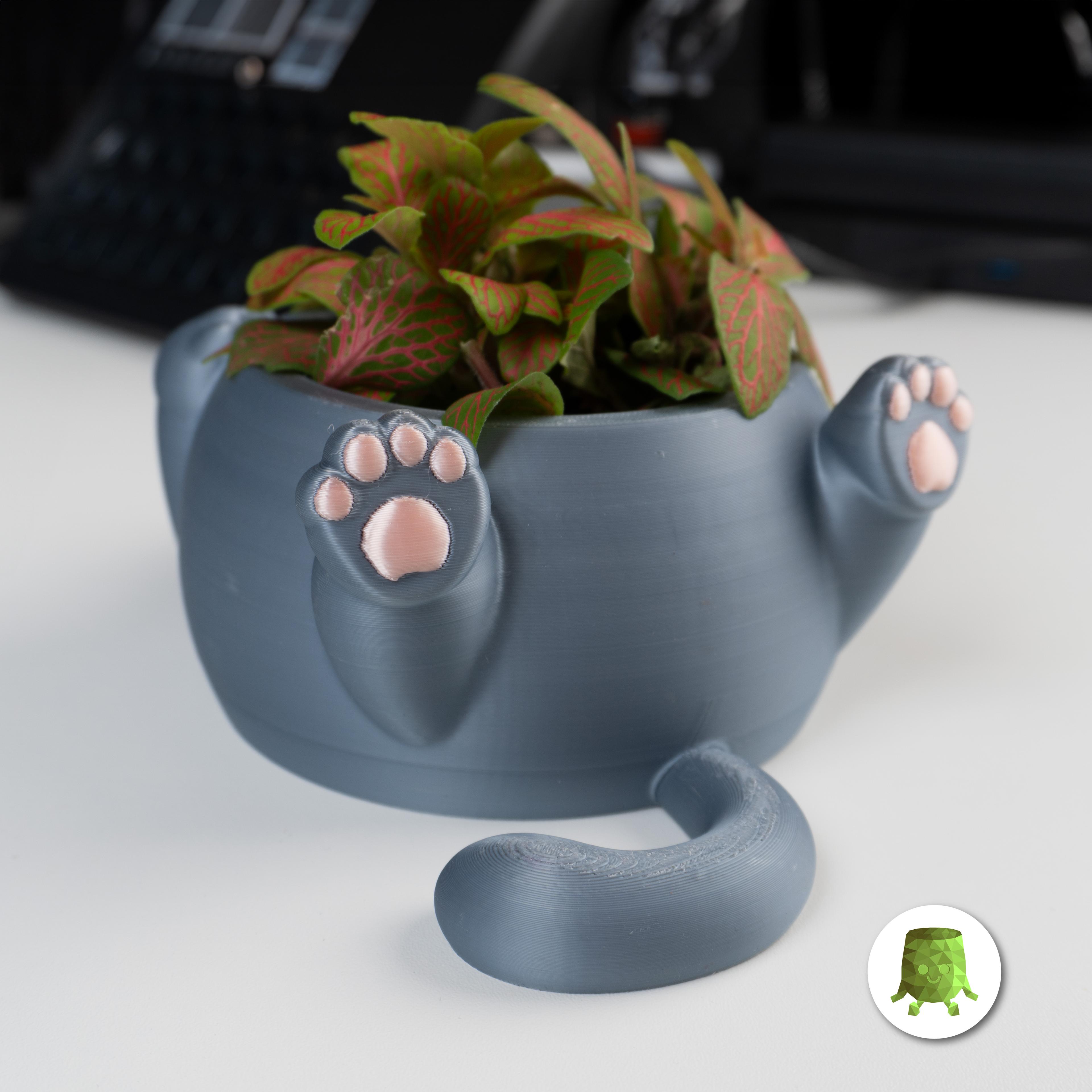 Sleepy Chunky Cat Plant Pot  3d model