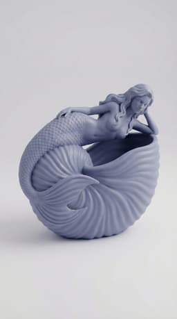 Mermaid Nautilus Succulent Planter STL | Fantasy Shell Plant Pot | 3D Printable Coastal Home Decor 3d model