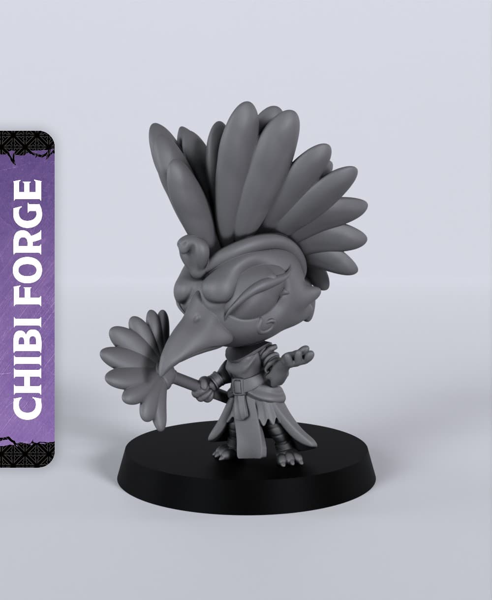 Female Birdfolk Cleric - With Free Dragon - 5e DnD Inspired for RPG and Wargamers 3d model