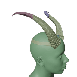 FANTASY RUIN CURVES HORNS SET BALDURS GATE 3 3d model