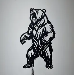 Standing Roaring Bear 2D Wall Art.stl 3d model