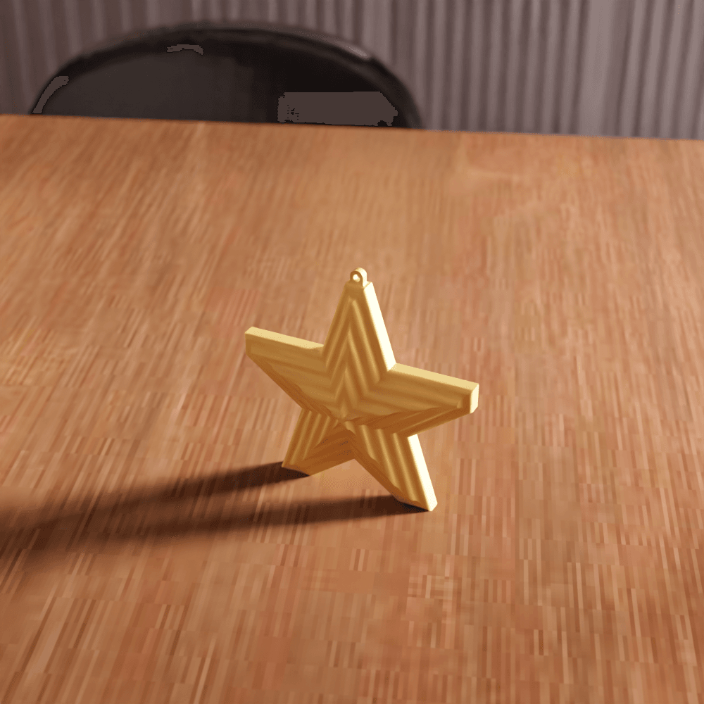 Geometric Star Holiday Ornament 3d model